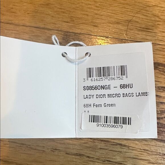 Christian Dior Lady Dior Bag Cannage Quilt Lambskin Micro Fern Green - Picture 10 of 11